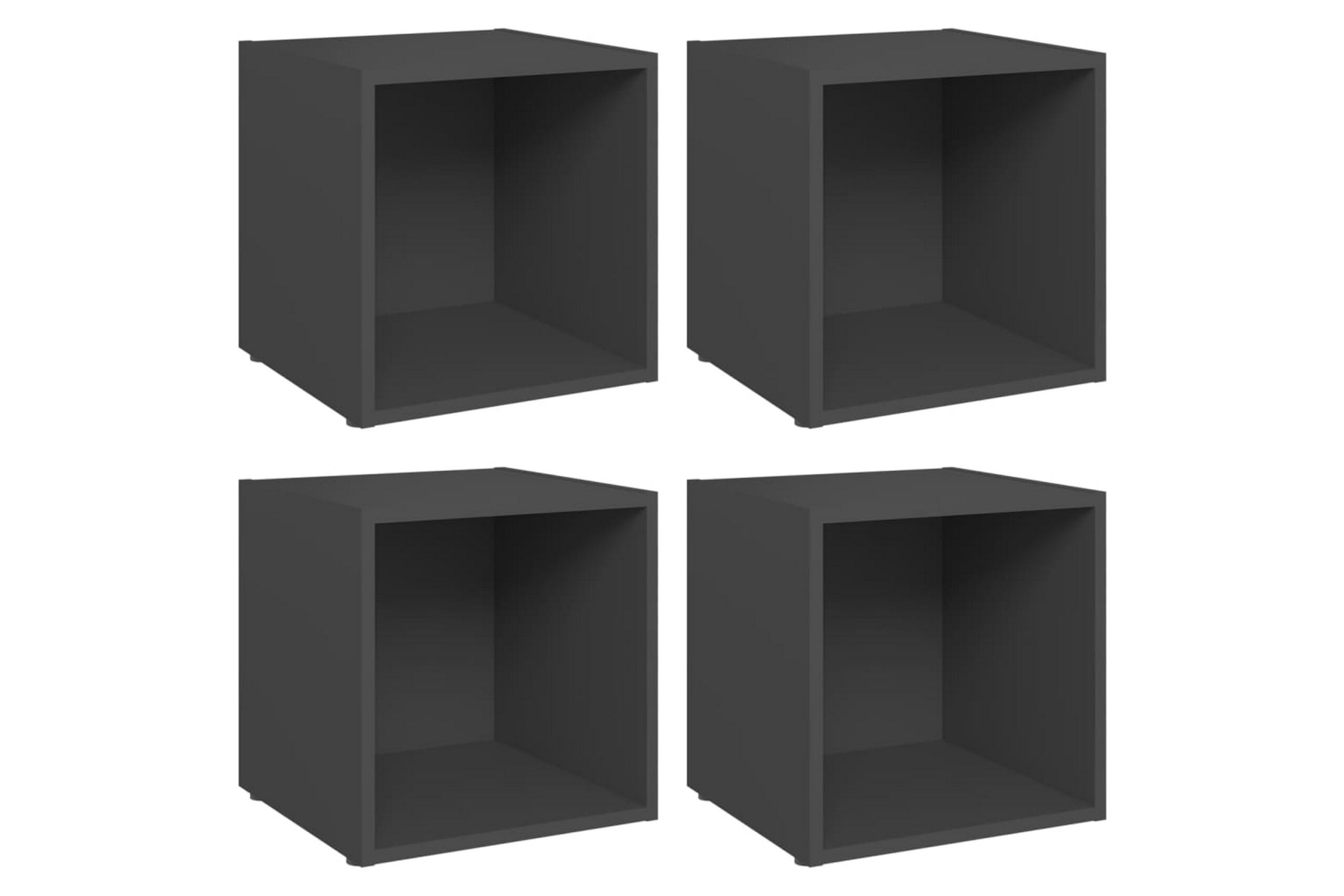 TV-tasot 4 kpl harmaa 37x35x37 cm lastulevy - Harmaa