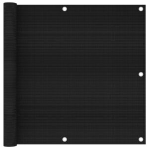Parvekkeen näkösuoja 90x400 cm HDPE - Musta
