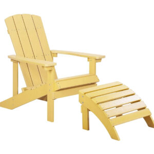 Puutarhatuoli Adirondack jalkarahilla Keltainen - Keltainen