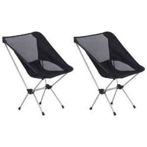 Leirituolit 2 kpl taitettava + kantolaukku 54x50x65  cm - Musta