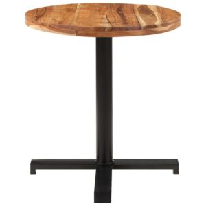 Bistropöytä pyöreä 70x75 cm täysi akaasiapuu - Ruskea