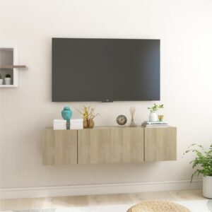 Seinäkiinnitettävät TV-tasot 2 kpl Sonoma tammi 60x30x30cm -
