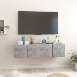 Seinäkiinnitettävä TV-taso 2 kpl betoninharm. 60x30x30 cm -