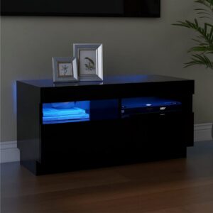 TV-taso LED-valoilla musta 80x35x40 cm -