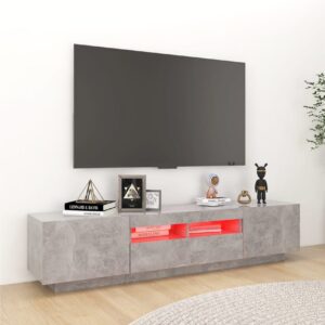 TV-taso LED-valoilla betoninharmaa 180x35x40 cm -