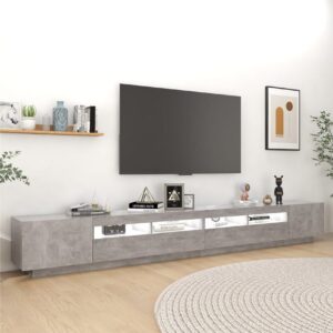 TV-taso LED-valoilla betoninharmaa 300x35x40 cm - Harmaa
