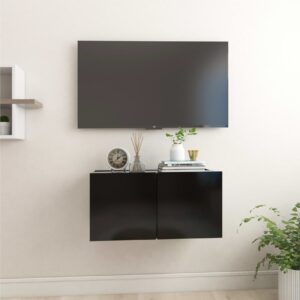 Seinäkiinnitettävä TV-taso musta 60x30x30 cm -