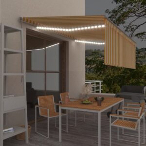 Manuaalisesti kelattava markiisi verhot/LED 4x3m -
