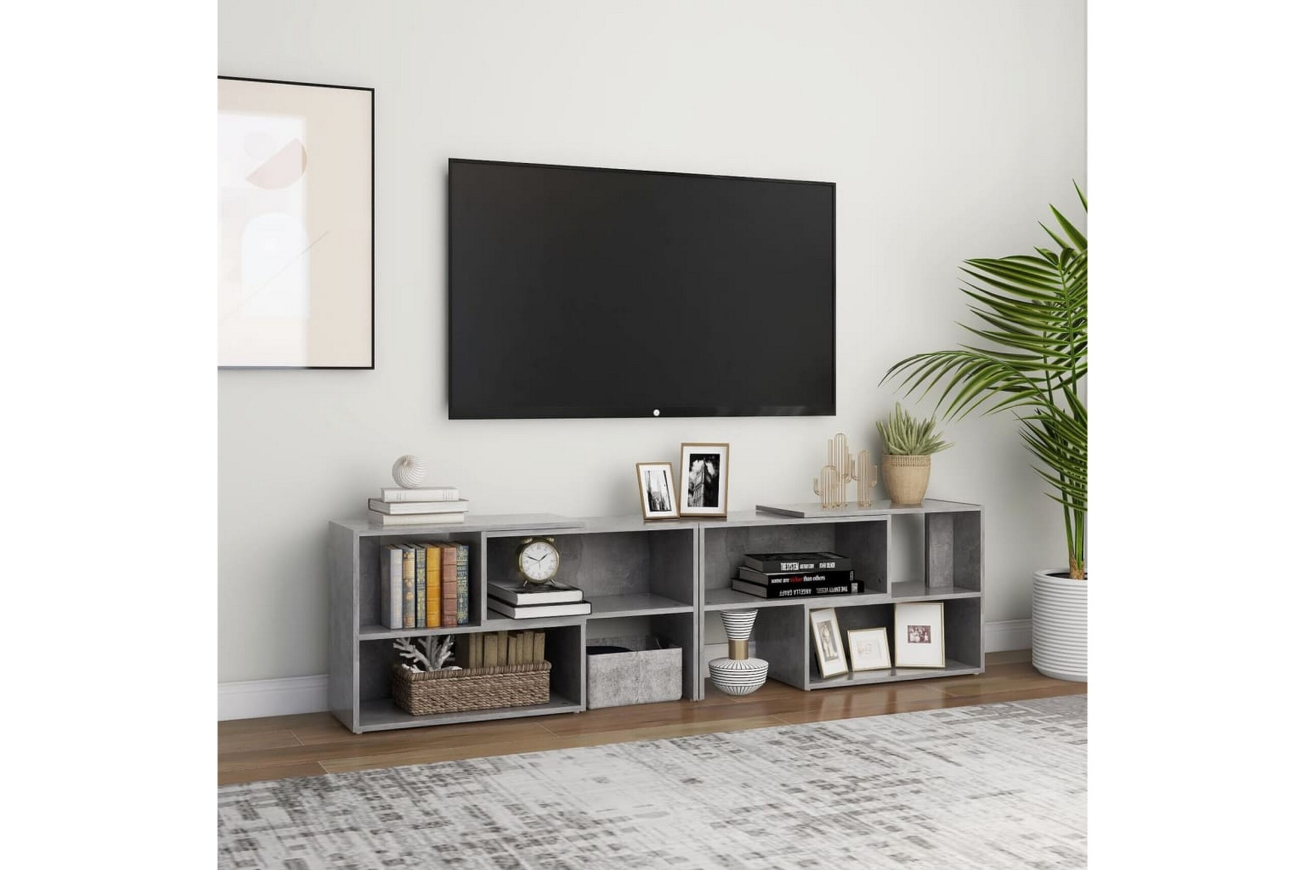 TV-taso betoninharmaa 149x30x52 cm lastulevy - Harmaa