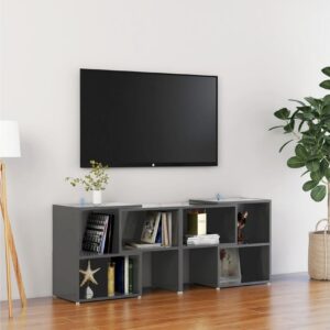 TV-taso korkeakiilto korkeakiilto harmaa 104x30x52 cm - Harmaa