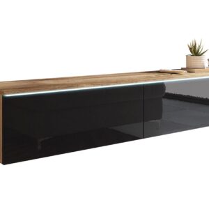 Tv-taso Lourmais 140 cm - Luonnonväri/Musta