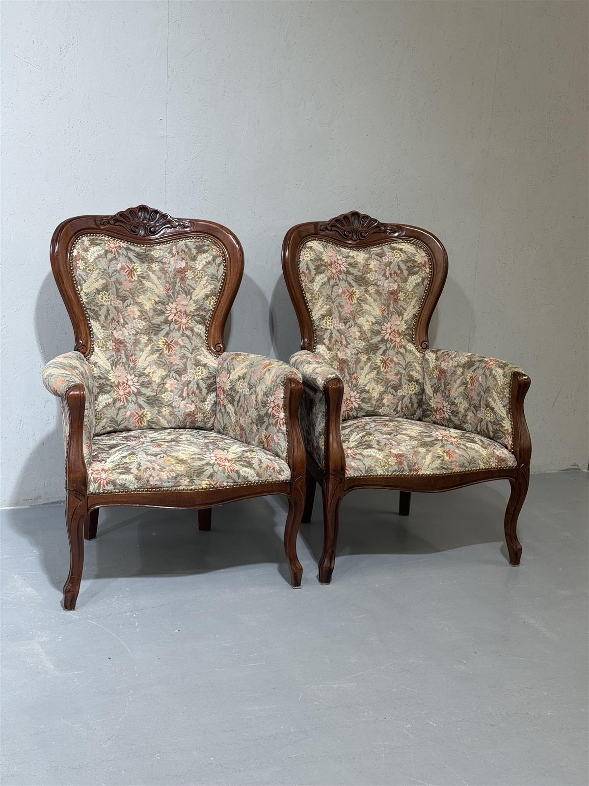 Chippendale nojatuolit (2kpl), gobeliinikangas