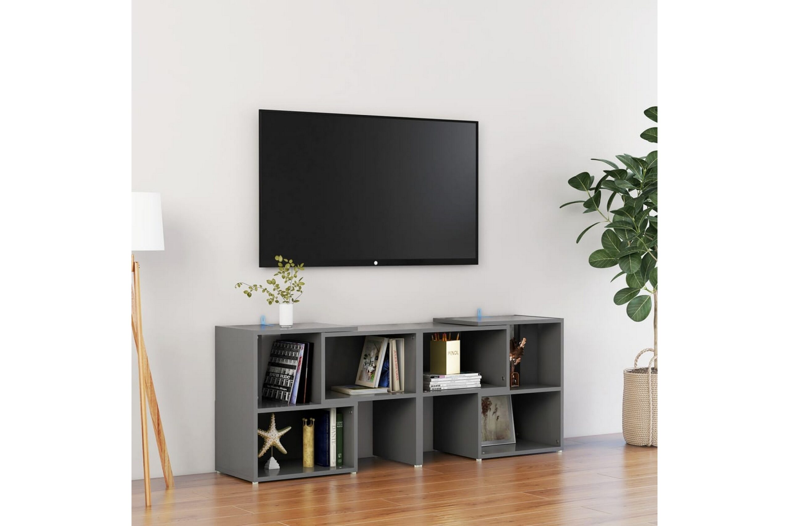 TV-taso harmaa 104x30x52 cm lastulevy - Harmaa
