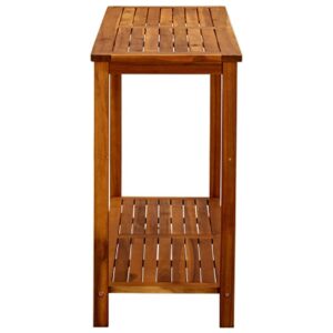 Puutarhan konsolipöytä 110x40x75 cm täysi akaasiapuu - Ruskea