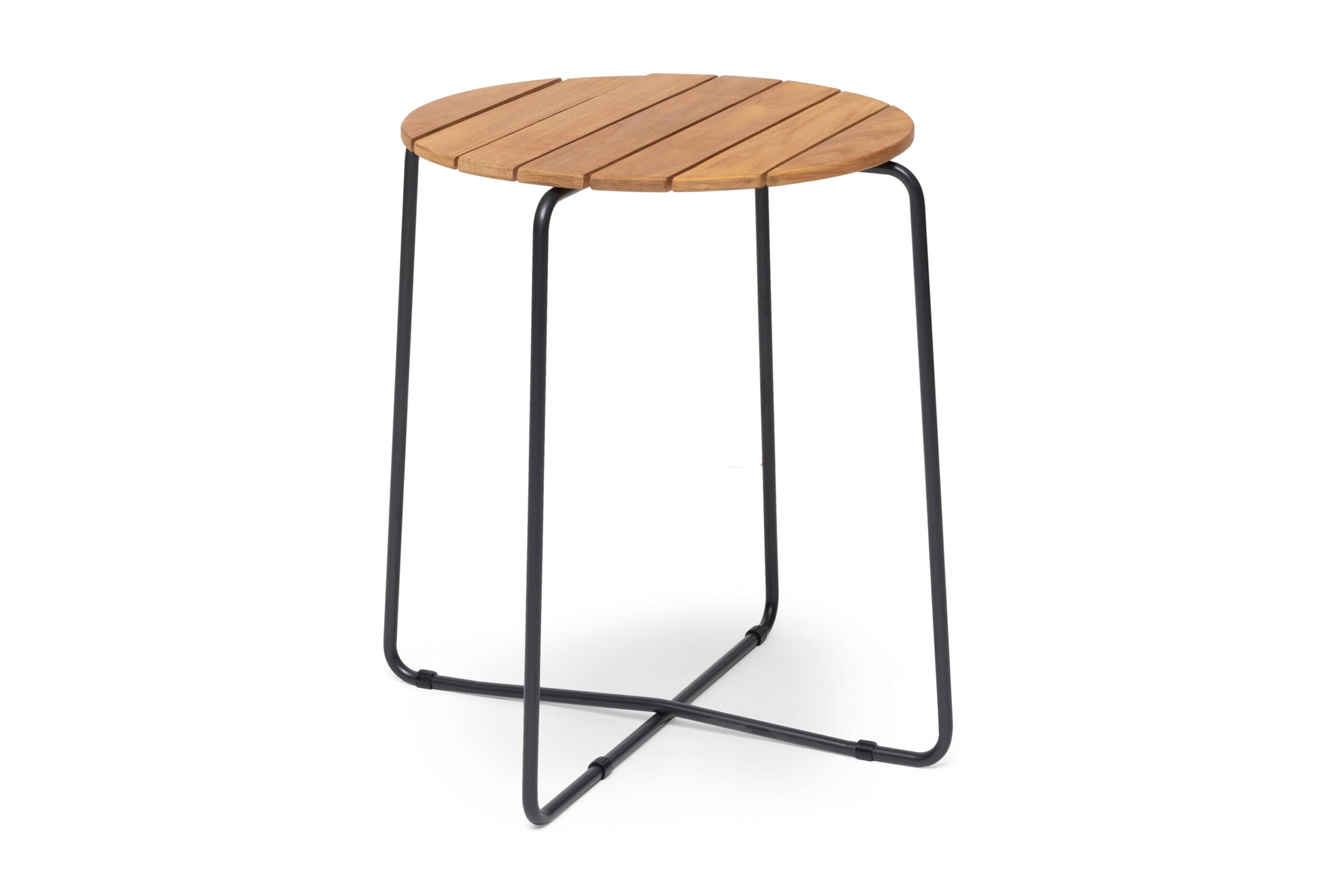 Parvekepöytä Hillerstorp Oas 56 cm Pyöreä - Tiikki/Ruskea/Harmaa