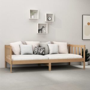 Päivävuode hunajanruskea täysi mänty 90x200 cm - Ruskea