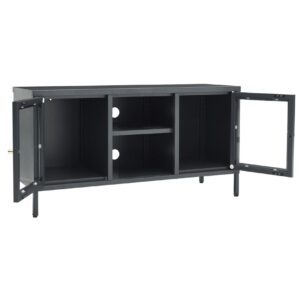 TV-taso antrasiitti 105x35x52 cm teräs ja lasi - Antrasiitti