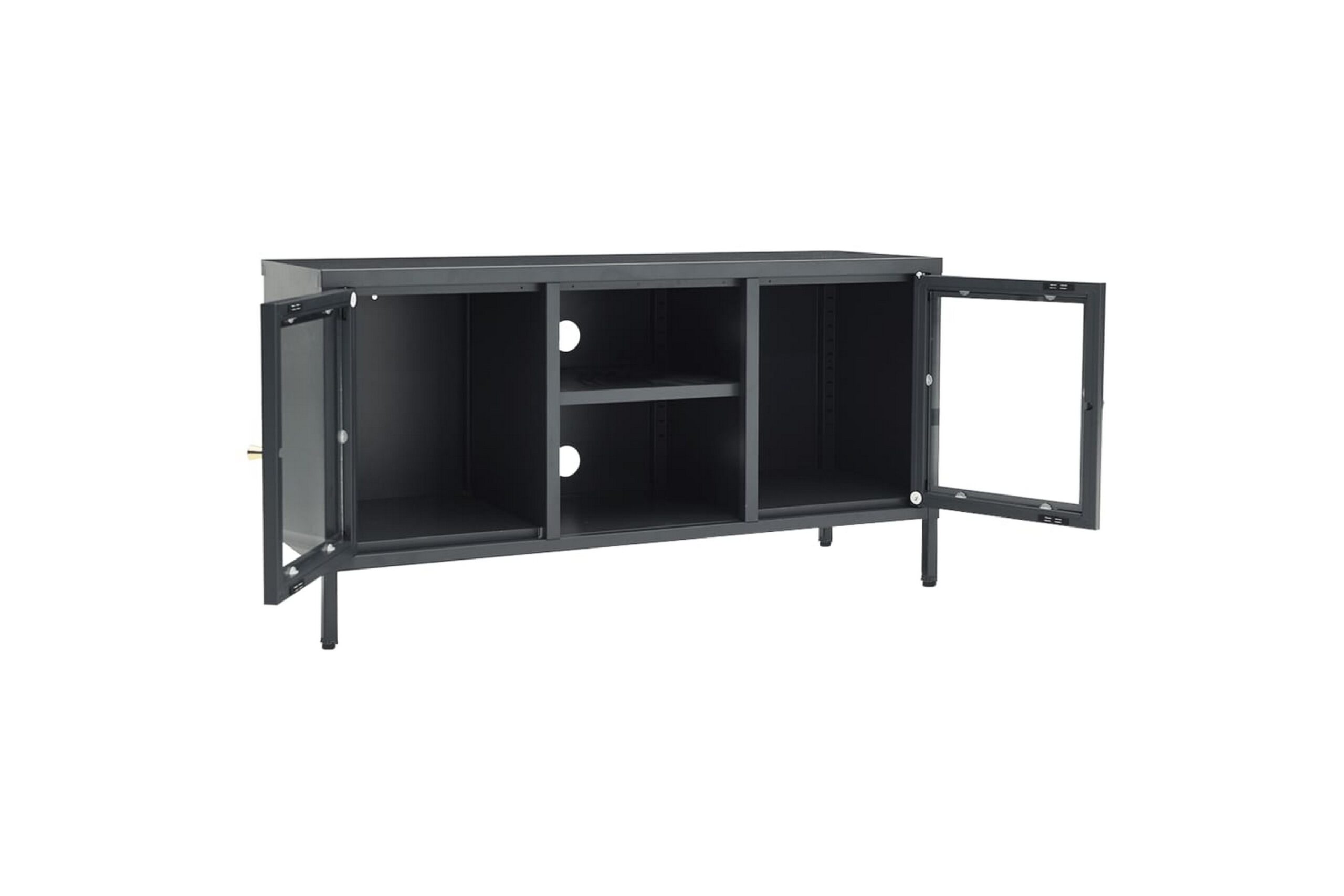 TV-taso antrasiitti 105x35x52 cm teräs ja lasi - Antrasiitti