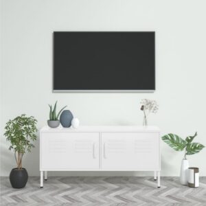 TV-taso valkoinen 105x35x50 cm teräs -