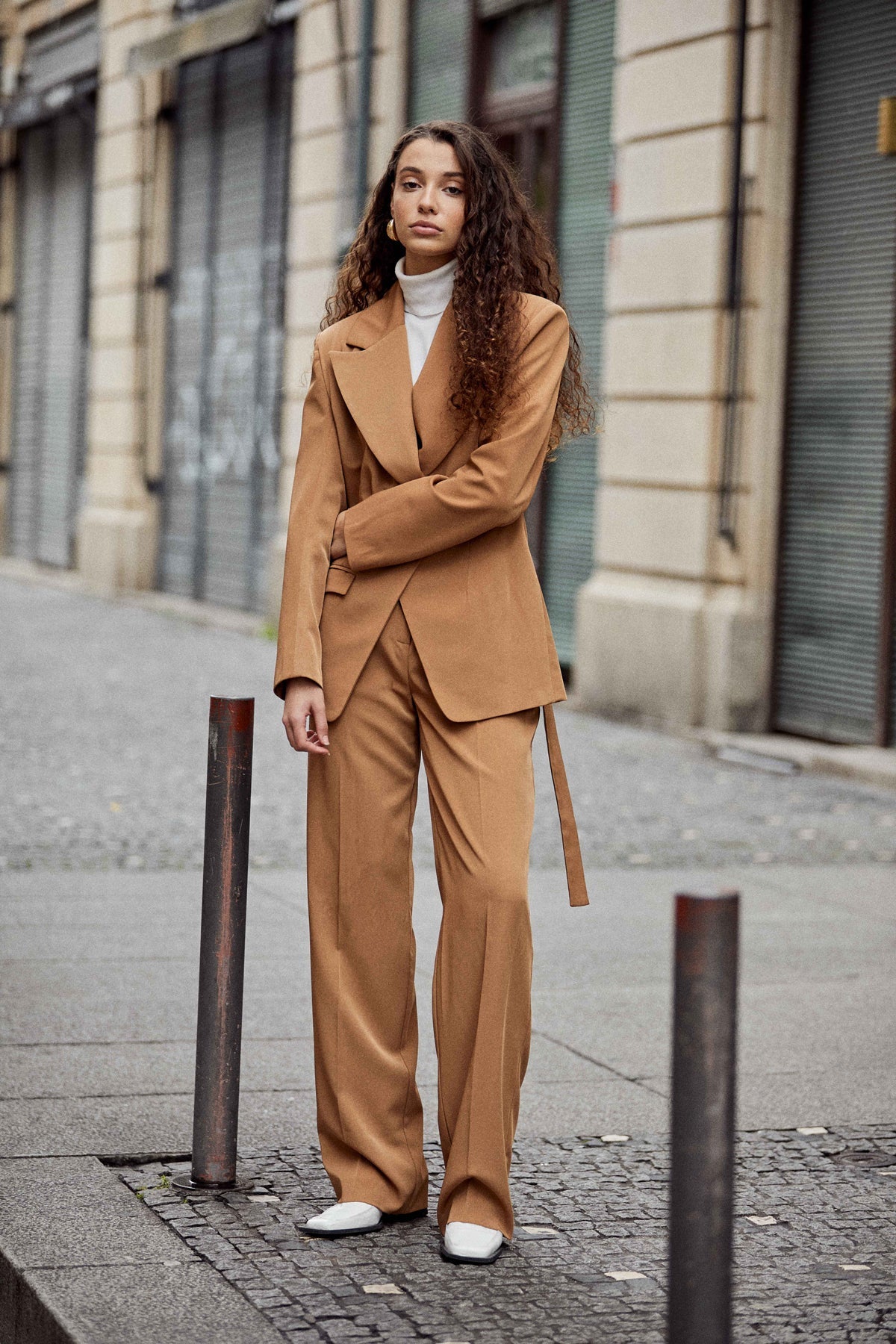 Jorja Korkeavyötäröiset Housut Camel