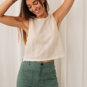 Ingaro Sleeveless Top Ecru White