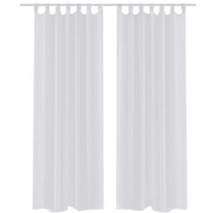 Valkoiset Sheer Verhot 140 x 225 cm 2 kpl - Valkoinen