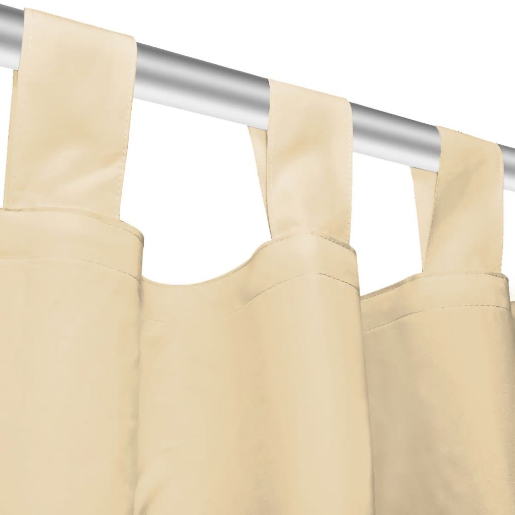 Mikro-satiiniverhot silmukoilla 2 kpl 140x245 cm Beige - Beige