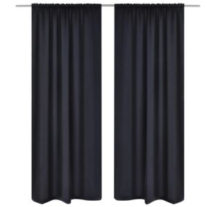 Mustat pimennysverhot verhotankokujalla 2 kpl 135 x 245 cm - Musta