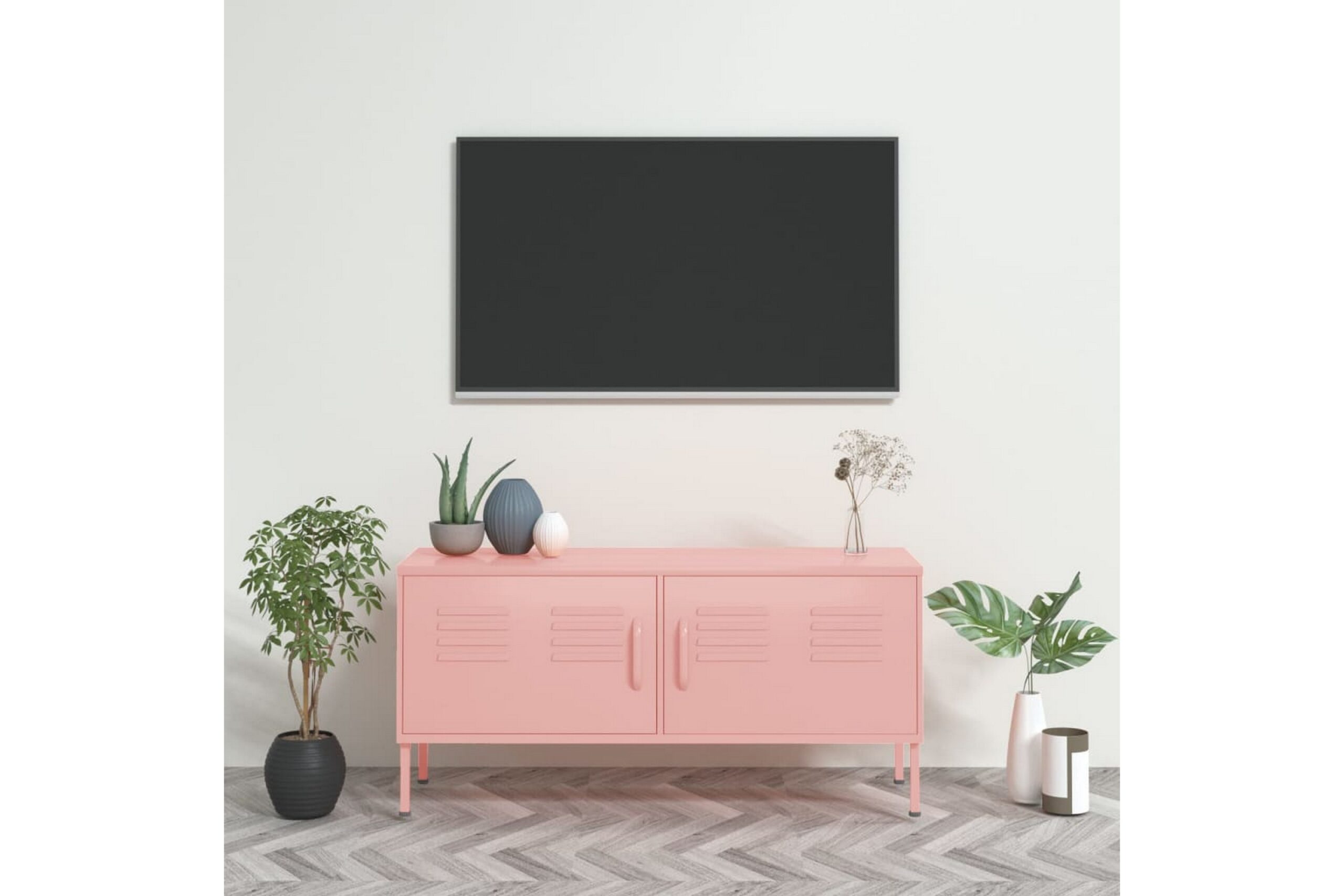 TV-taso pinkki 105x35x50 cm teräs -