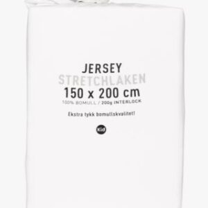 Jersey interlock muotoonommeltu aluslakana valkoinen