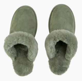 Wooly nahkatohvelit oliivinvihreä