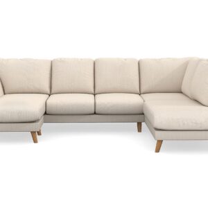 Trend Lyx U-sohva divaanilla Vasen - Beige Vakosametti
