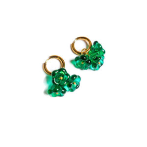 Floral Sorbet korvakorut, Kulta - Emerald Green