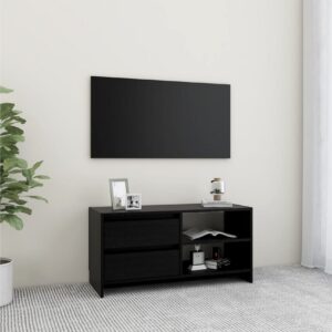 TV-taso musta 80x31x39 cm täysi mänty - Musta