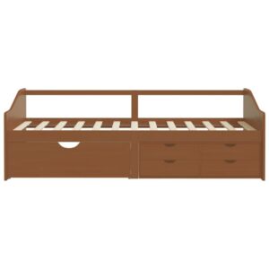 Päivävuode 3-istuttava laatikoilla hunajanrusk. mänty 90x200 - Ruskea