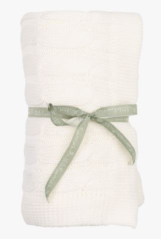Baby neulottu viltti luonnonvalkoinen