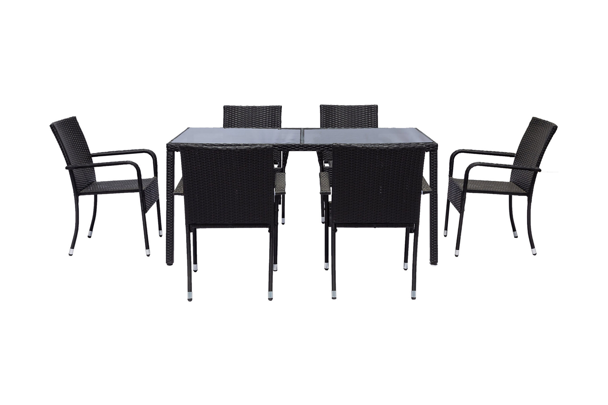 Ruokailuryhmä Eriksberg 160 cm + 6 ruokatuolia - Antrasiitti