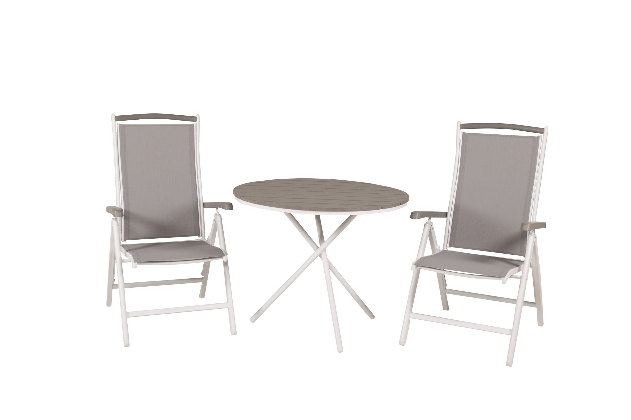 Ruokailuryhmä Parma Pyöreä 90 cm 2 Albany tuolia - Valkoinen/Harmaa
