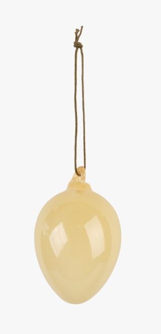 Glass egg koriste vaaleankeltainen