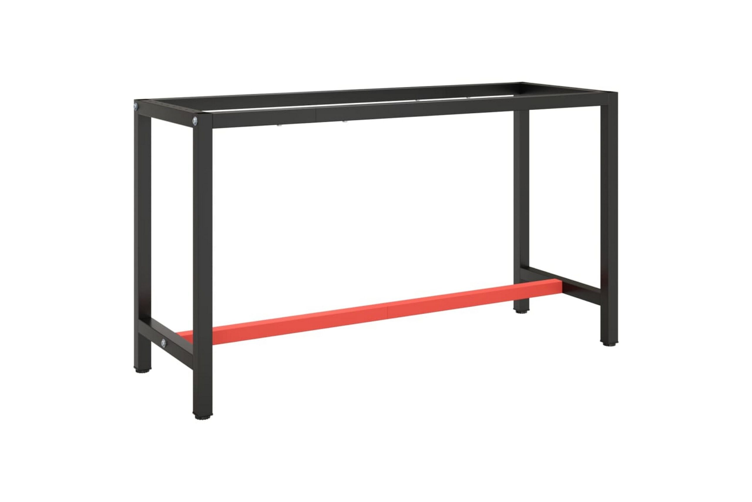 Työpenkin runko mattamusta ja -punainen 140x50x79 cm metalli - Musta