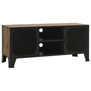 TV-taso rustiikkinen ruskea 105x36x47 cm metalli ja MDF - Ruskea