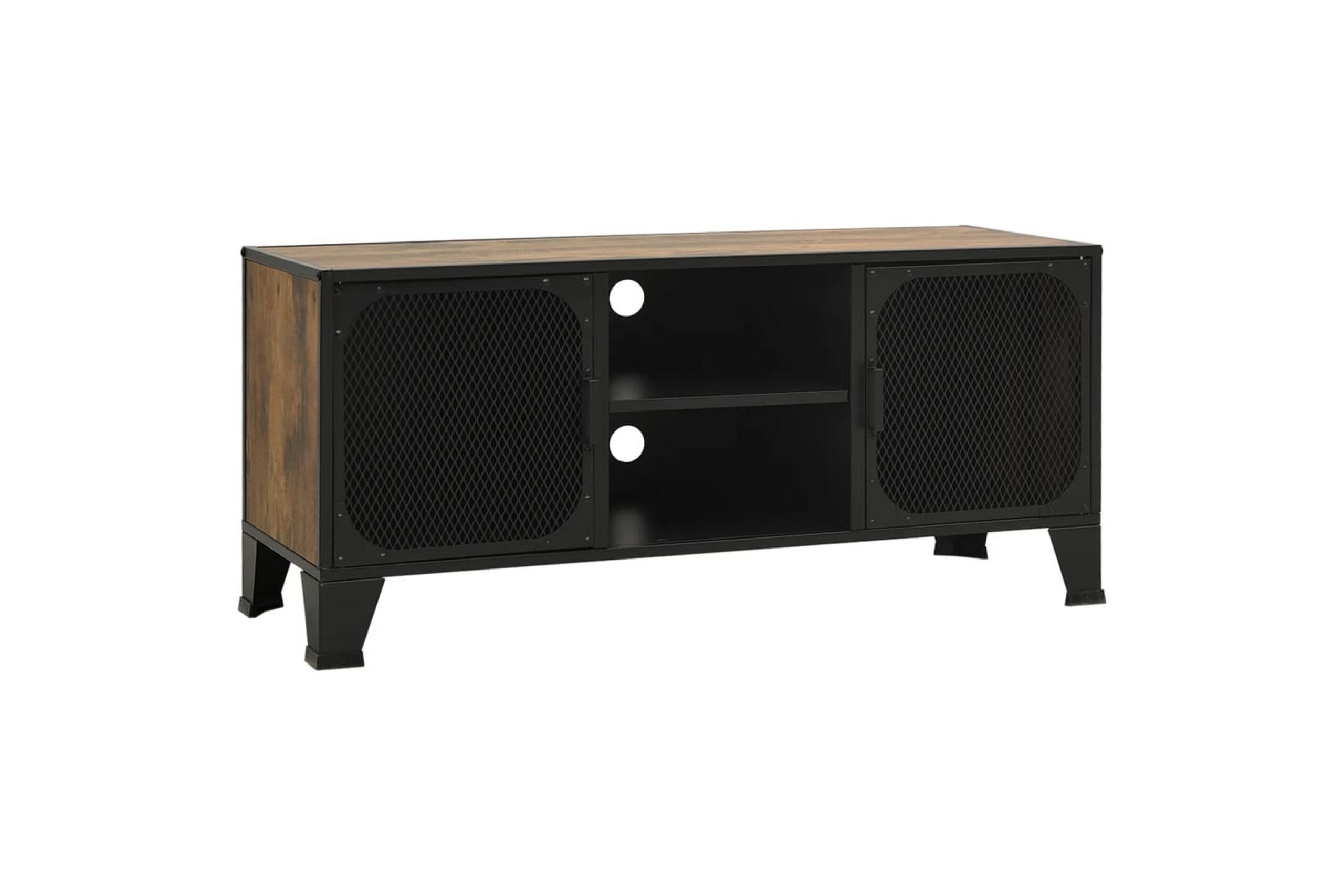 TV-taso rustiikkinen ruskea 105x36x47 cm metalli ja MDF - Ruskea