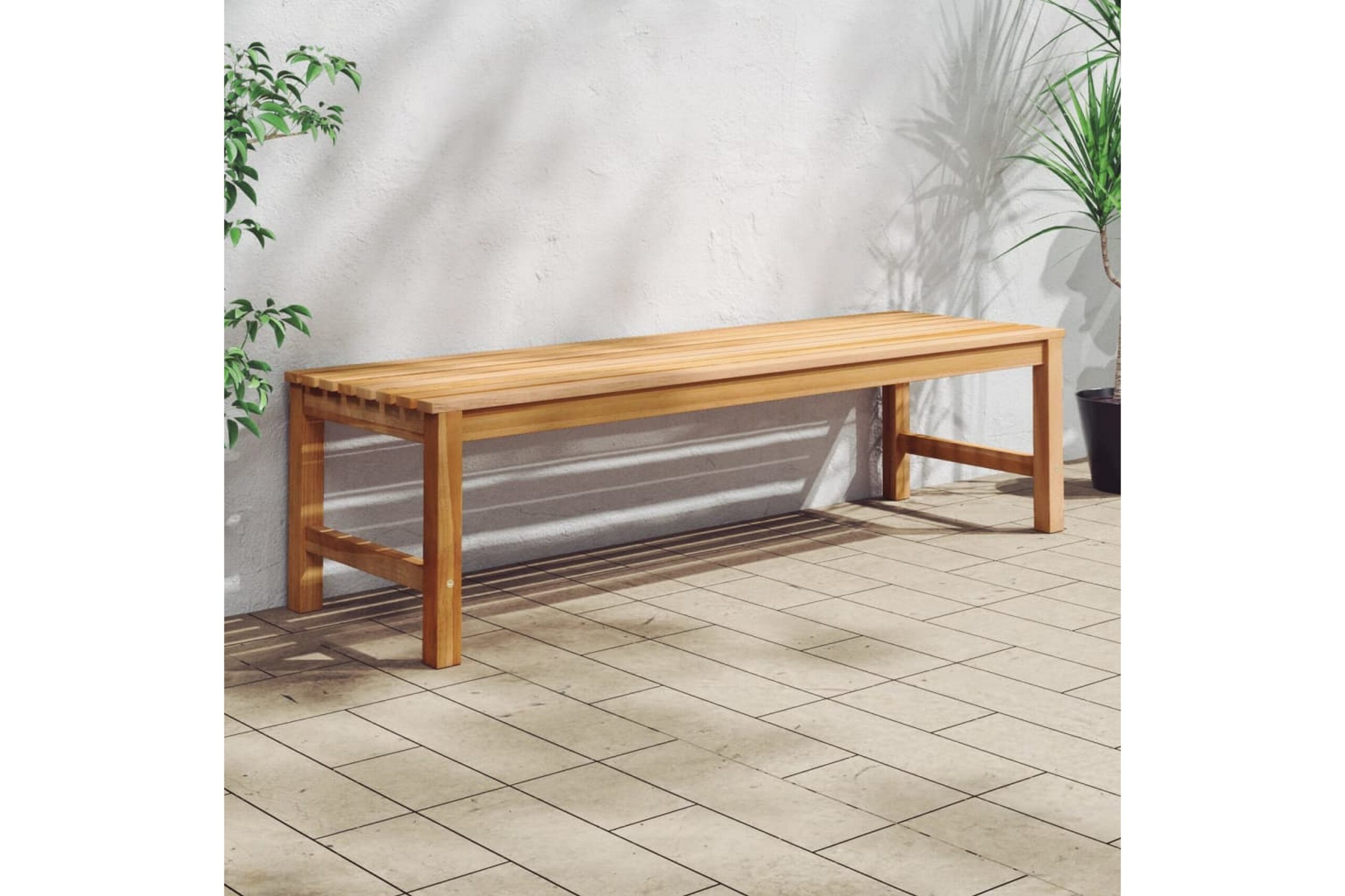 Puutarhapenkki 150 cm täysi tiikki - Ruskea