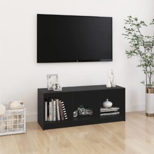 TV-taso musta 104x33x41 cm täysi mänty - Musta
