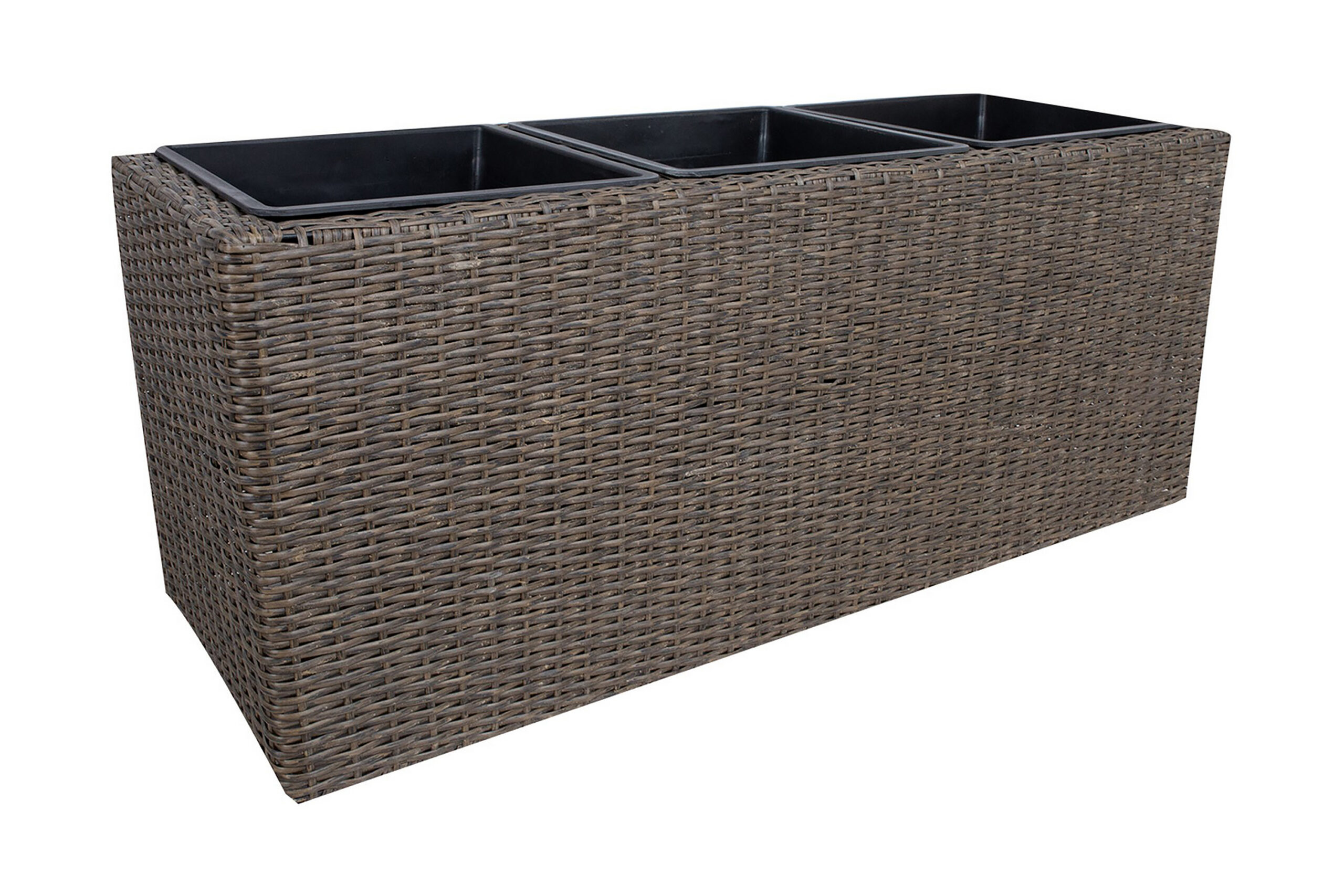 Kukkalaatikko Wicker 110x39xH45 cm Tummanruskea -