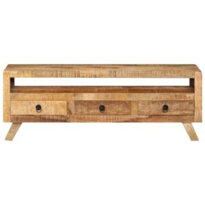 TV-taso 110x30x40 cm täysi mangopuu - Ruskea