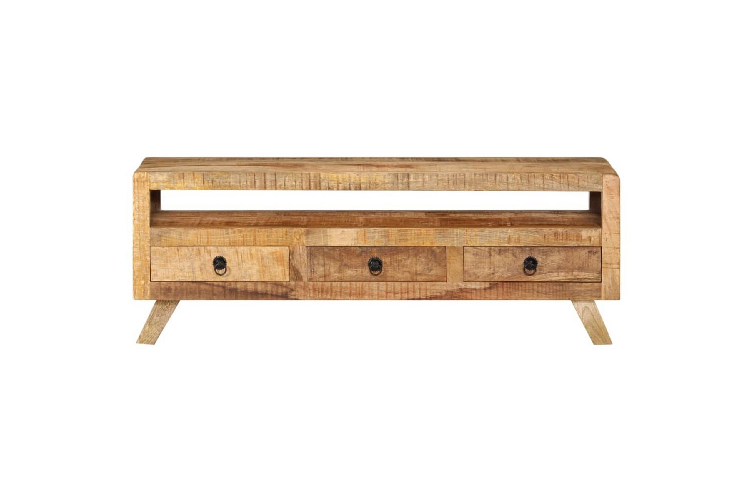 TV-taso 110x30x40 cm täysi mangopuu - Ruskea