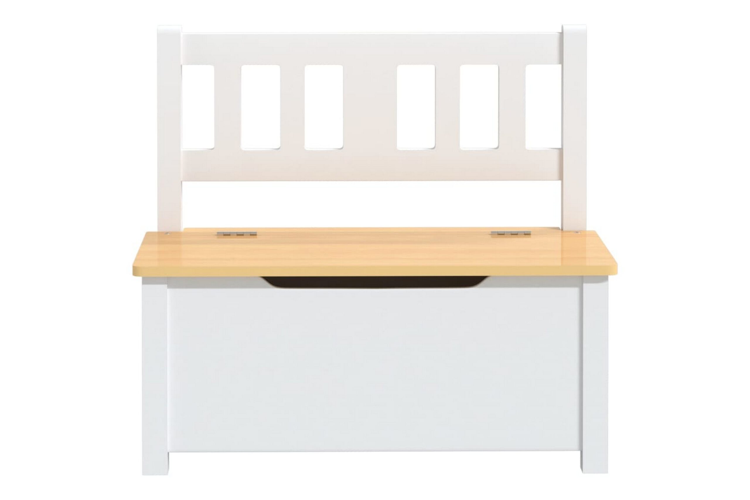 Lasten säilytyspenkki valkoinen ja beige 60x30x55 cm MDF - Valkoinen