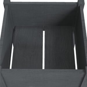 Puutarhan kukkalaatikot 2 kpl harmaa 40x40x70 cm täysi mänty - Harmaa