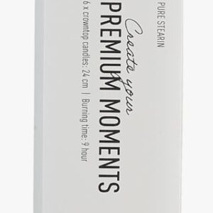 Premium stearin 6pk kruunukynttilä utuinen vaaleanpunainen
